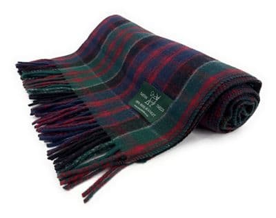MacDonald Of Clanranald Wool Tartan Knee Blanket 100% New Wool