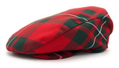 Macgregor Tartan Flat Cap Comfort Fit Quilted Lining Made in Scotland