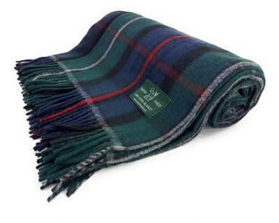 MacKenzie Modern New Wool Large Tartan Blanket Throw