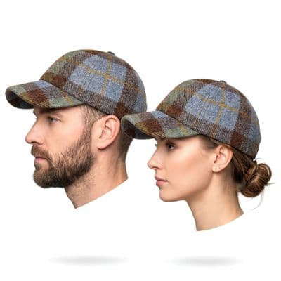 Macleod Tartan Tweed  Baseball Cap One Size Adjustable Unisex Made in Scotland