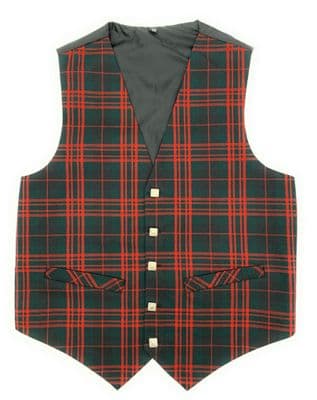 Men's 5 Button Tartan Waistcoat Macdonald Modern 36 - 48