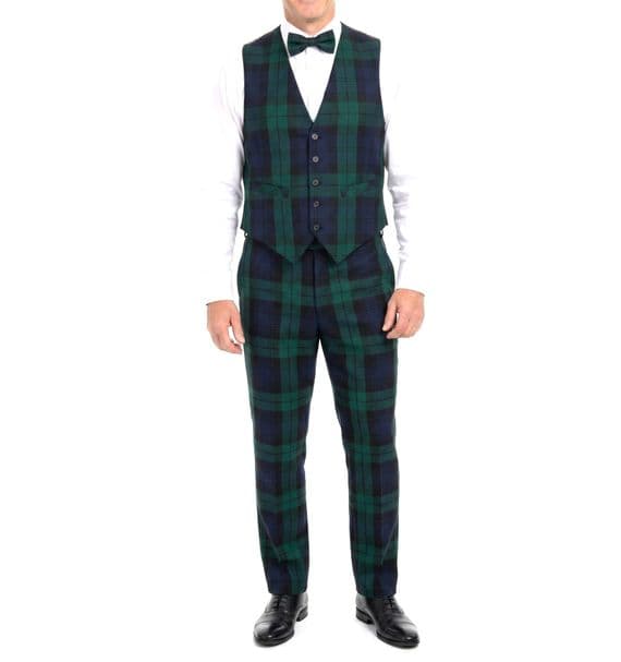 Men's Black Watch Tartan Waistcoat