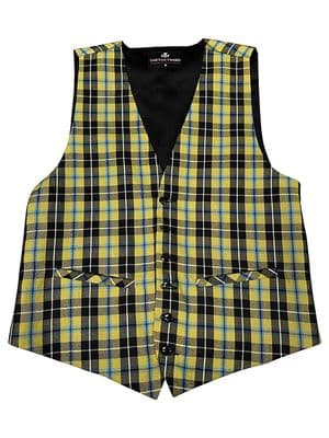 Men's Front & Back Tartan Waistcoat Cornish National S - XXL