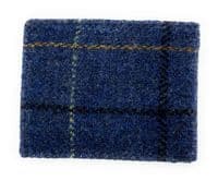 Men's Harris Tweed Bifold Wallet Blue Overcheck