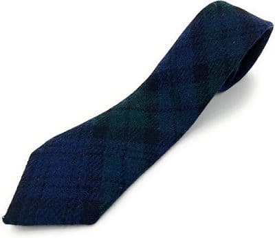 Men's Harris Tweed  Black Watch Tartan Necktie Hand Made in the UK