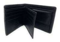 Men's Harris Tweed Trifold Wallet Navy Herringbone Real Leather