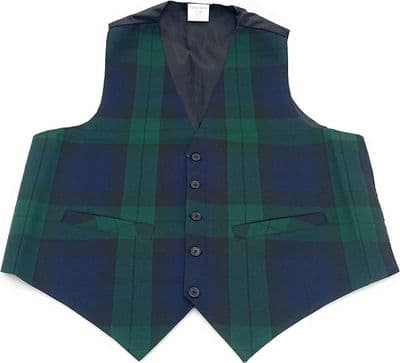 Men's Tartan Waistcoat Black Watch S-3XL