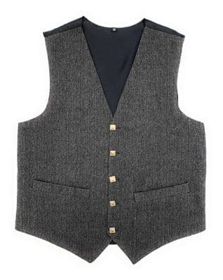 Mens Grey Herringbone Tweed Formal Waistcoat 38-50