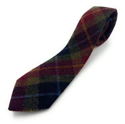 Mens Harris Tweed Rust Check Necktie Hand Made in the UK