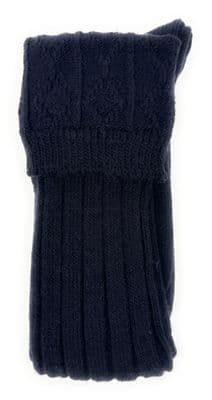 Mens Scottish Navy Wool Blend Kilt Hose Socks