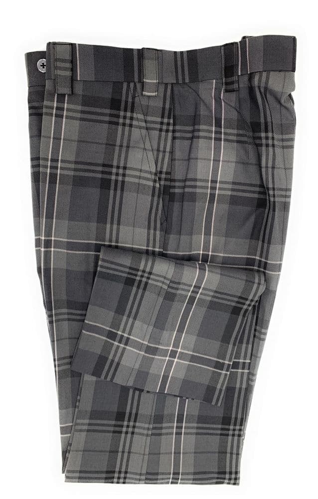 Mens Scottish Tartan Trousers Grey