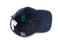 Navy Herringbone Tweed Baseball Cap | Unisex Adjustable Hat