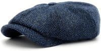 Navy Herringbone Harris Tweed Newsboy Cap | Made in Scotland