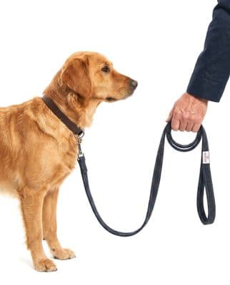 Navy Houndstooth Check  Harris Tweed Dog Lead