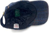 Navy Houndstooth Harris Tweed Baseball Cap | Adjustable Unisex Hat