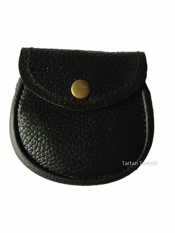 Plain Black Leather Baby Sporran