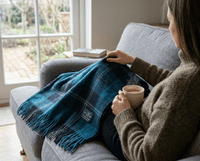 Ramsay Blue New Wool Large Tartan Blanket Throw Rug