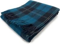 Ramsay Blue New Wool Large Tartan Blanket Throw Rug