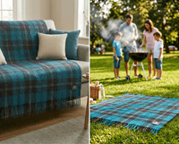 Ramsay Blue New Wool Large Tartan Blanket Throw Rug