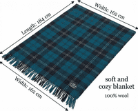Ramsay Blue New Wool Large Tartan Blanket Throw Rug