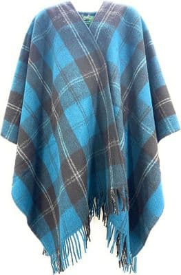 Ramsay Blue Tartan Women's Pure Wool Cape