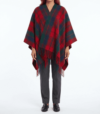 Robertson Red Tartan Women's Pure Wool Cape