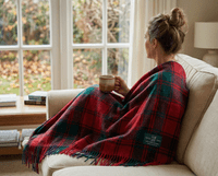 Robertson Red Wool Large Tartan Blanket  Throw Rug