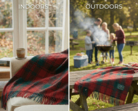 Robertson Red Wool Large Tartan Blanket  Throw Rug