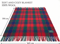 Robertson Red Wool Large Tartan Blanket  Throw Rug