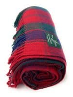 Robertson Red Wool Large Tartan Blanket  Throw Rug