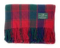 Robertson Red Wool Large Tartan Blanket  Throw Rug