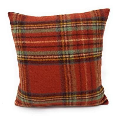 Royal Stewart Antique  Wool Tartan  Square Cushion Cover Made in Scotland