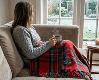Royal Stewart New Wool Large Tartan Blanket Throw Rug