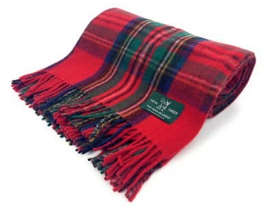 Royal Stewart New Wool Large Tartan Blanket Throw Rug