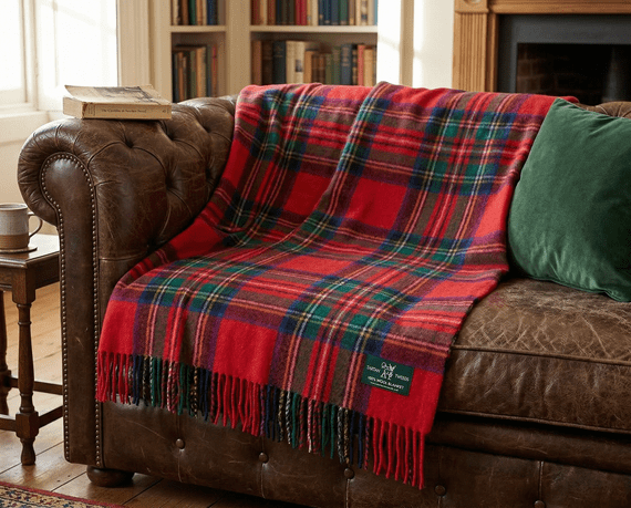 Royal Stewart New Wool Large Tartan Blanket Throw Rug