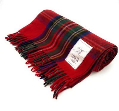 Royal Stewart Tartan Knee Blanket 100% New Wool