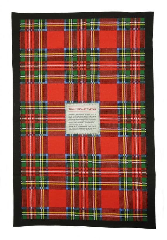 Royal Stewart Tartan Scottish Tea Towel 100% Cotton 75 cm x 50 cm