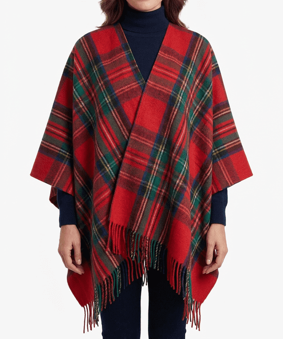 Royal Stewart Tartan Women's Pure Wool Cape