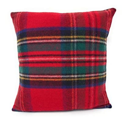 Royal Stewart Wool Tartan  Square Cushion Cover Made in Scotland