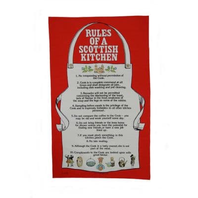 Rules Of A Scottish Kitchen 100% Cotton Tea Towel One Size