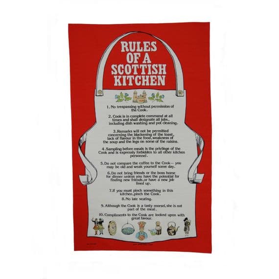Rules Of A Scottish Kitchen 100% Cotton Tea Towel One Size
