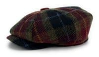 Rust Check Wool Newsboy Cap | Eight Piece Harris Tweed Design