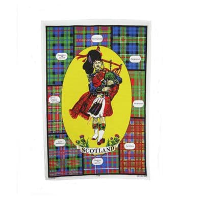 Scottish Piper Tea Towel 100% Cotton 75 cm x 50 cm