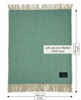 Sea Green Herringbone 100% Wool Large Blanket Throw