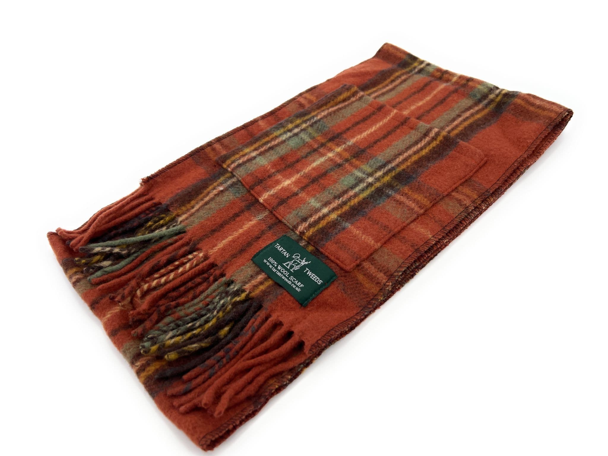 Harris Tweed Scarf - Scottish Tartan Wool Scarf With Fleece Back, 61" Long Winter Accessory
