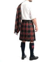Stewart Black Tartan 8 Yard Wool Blend Kilt