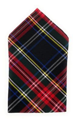 Stewart Black Tartan Pocket Square
