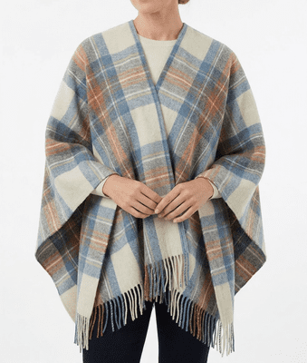 Stewart Muted Blue Women's Pure Wool Cape