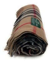 Thomson Camel New Wool Large Tartan Travel Blanket Throw Rug