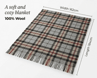 Thomson Grey New Wool Large Tartan Blanket Throw Rug